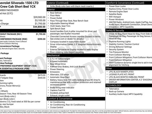 Used 2022 Chevrolet Silverado 1500 Custom w/ LPO, Blackout Package RWD image 29