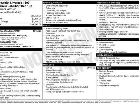 Used 2018 Chevrolet Silverado 1500 Custom w/ Custom Value Package AWD/4WD image 2