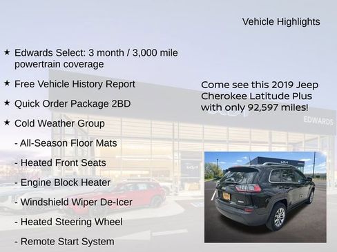 Used 2019 Jeep Cherokee Latitude Plus w/ Cold Weather Group AWD/4WD image 8