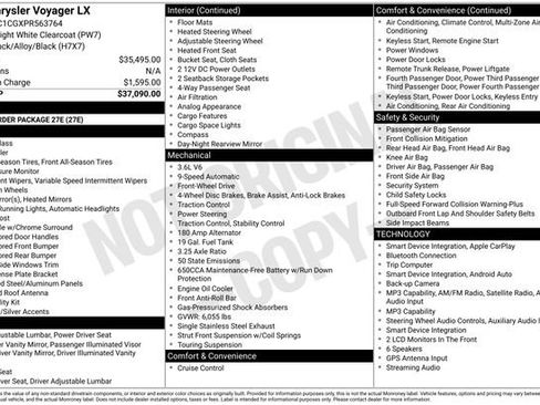 Used 2023 Chrysler Voyager LX FWD image 32