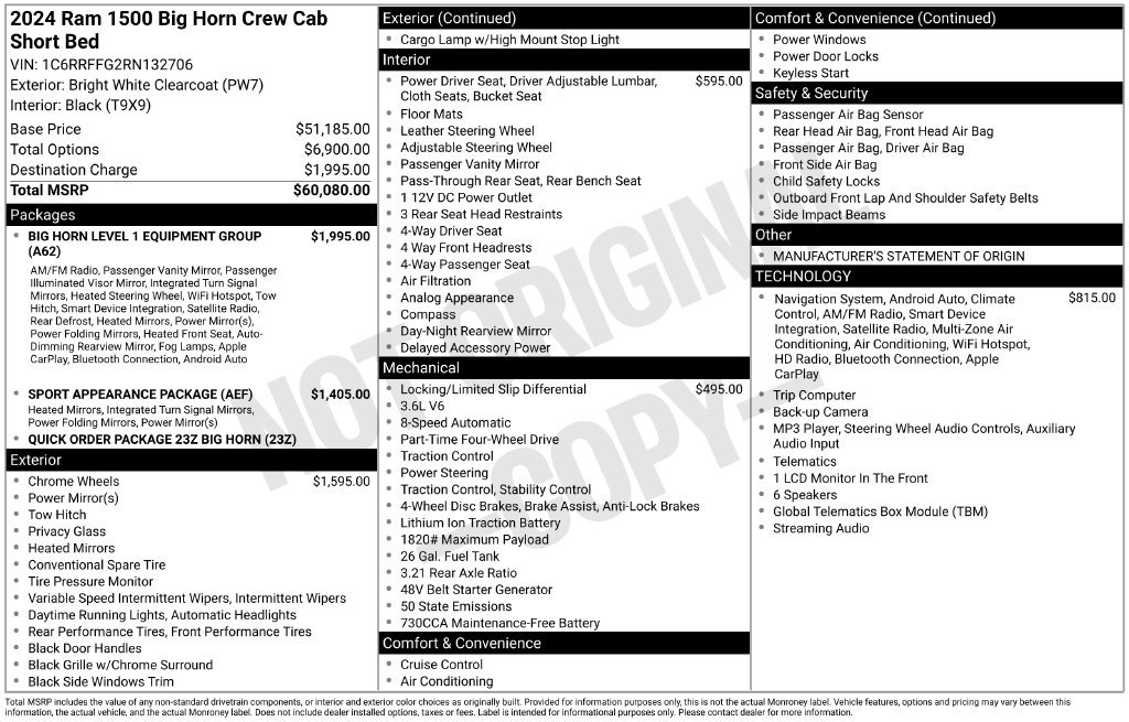 Certified 2024 RAM 1500 Big Horn AWD/4WD image 36