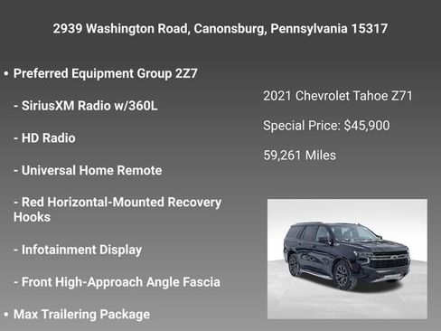 Certified 2021 Chevrolet Tahoe Z71 w/ Z71 Off-Road Package image 13