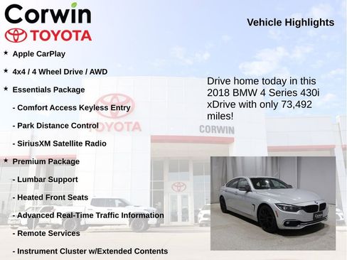 Used 2018 BMW 430i Gran Coupe xDrive AWD/4WD image 7