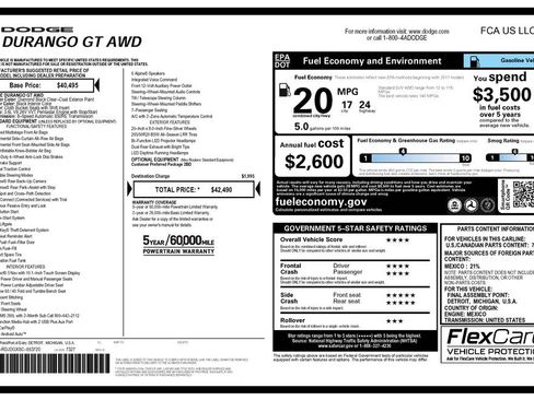 Certified 2025 Dodge Durango GT AWD/4WD image 3