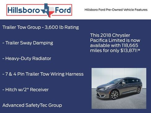 Used 2018 Chrysler Pacifica Limited w/ Tire & Wheel Group FWD image 13