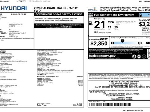Used 2026 Hyundai Palisade Calligraphy FWD image 63