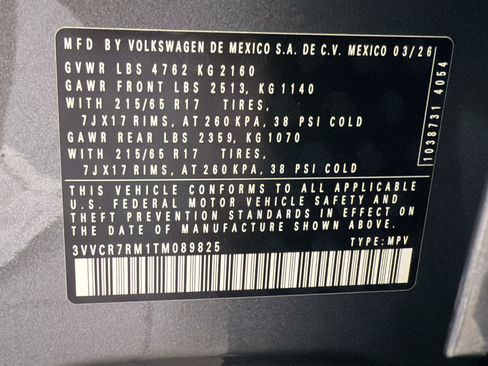Certified 2026 Volkswagen Tiguan S FWD image 21