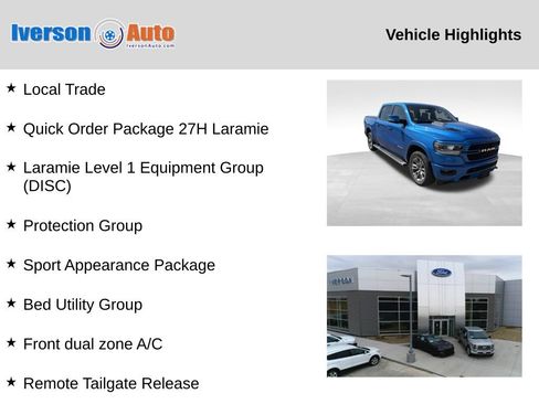 Used 2021 RAM 1500 Laramie w/ Sport Appearance Package AWD/4WD image 2
