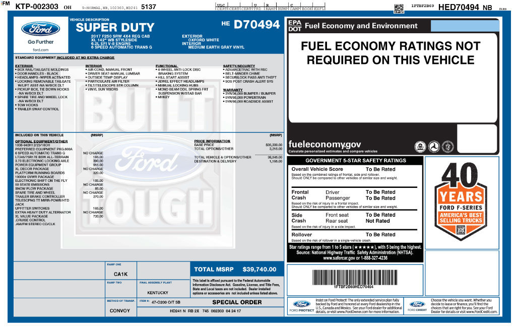 Used 2017 Ford F250 XL w/ Power Equipment Group AWD/4WD image 2