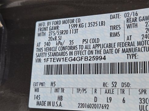 Used 2016 Ford F150 Lariat w/ Equipment Group 502A Luxury image 34