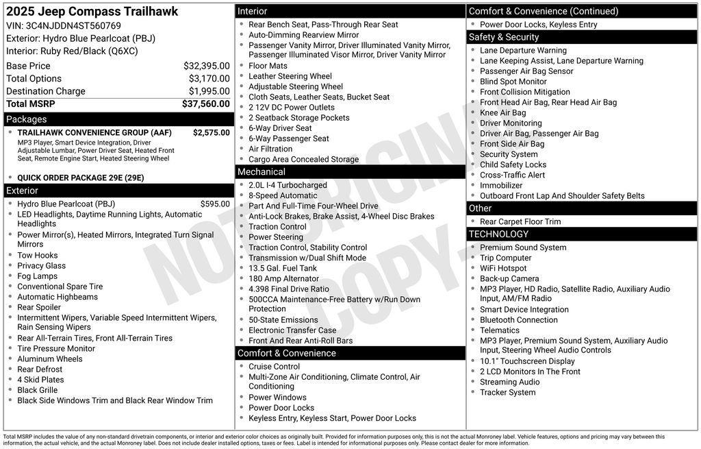 Certified 2025 Jeep Compass Trailhawk w/ Trailhawk Convenience Group AWD/4WD image 9