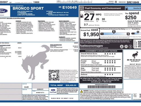 Used 2025 Ford Bronco Sport Outer Banks w/ Outer Banks Tech Package+ AWD/4WD image 3