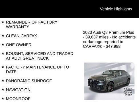 Used 2023 Audi Q8 Premium Plus w/ Premium Plus Package AWD/4WD image 9