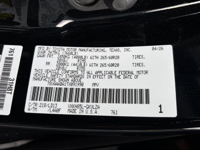 Used 2026 Toyota Sequoia Limited w/ Nightshade Package AWD/4WD image 25