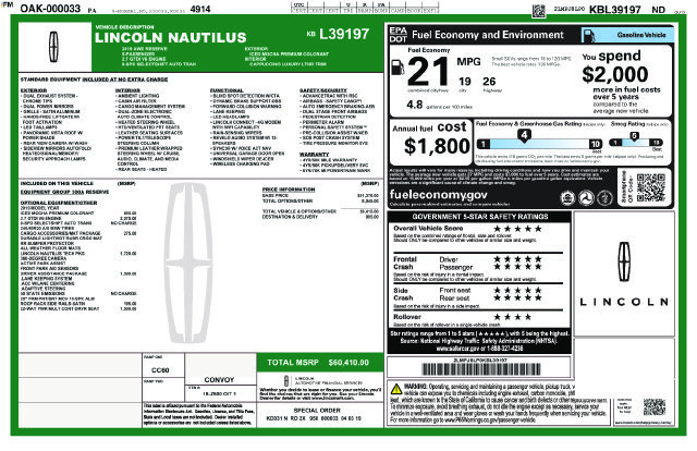 Used 2019 Lincoln Nautilus Reserve AWD/4WD image 20
