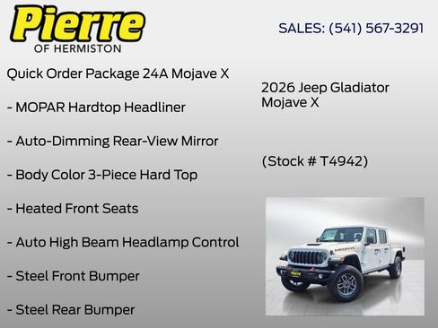 New 2026 Jeep Gladiator Mojave AWD/4WD image 6