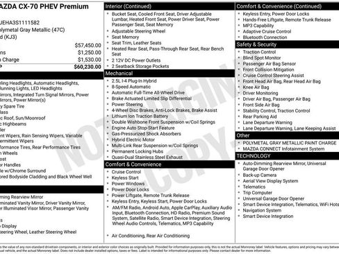 Used 2025 MAZDA CX-70 Plug-In Hybrid w/ Premium Plus image 3