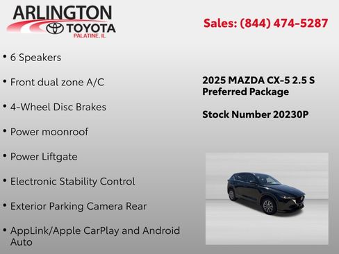Used 2025 MAZDA CX-5 AWD 2.5 S w/ Preferred Package image 2