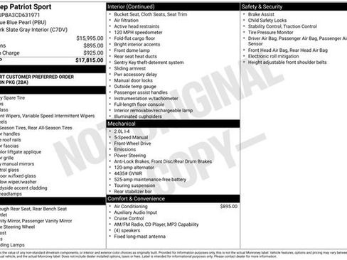Used 2012 Jeep Patriot Sport FWD image 2