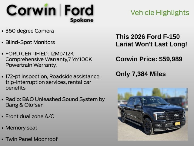 Used 2026 Ford F150 Lariat w/ Equipment Group 502A High AWD/4WD image 7