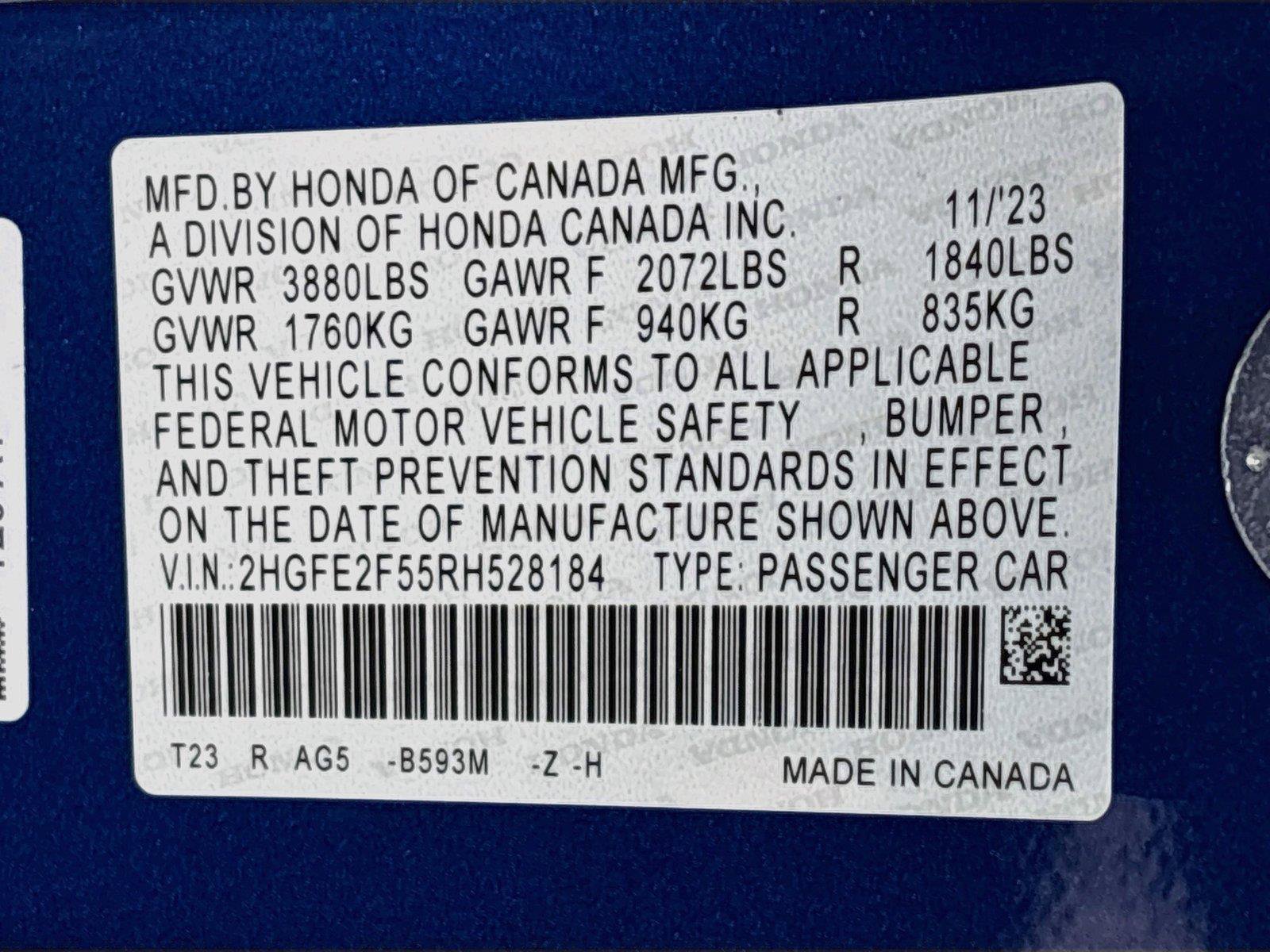 Certified 2024 Honda Civic Sport image 33