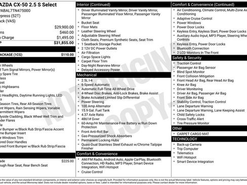 New 2026 MAZDA CX-50 AWD 2.5 S w/ Cargo Package image 22