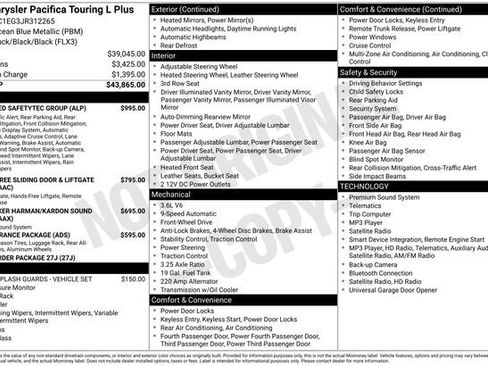 Used 2018 Chrysler Pacifica Touring-L Plus w/ Advanced Safetytec Group FWD image 32