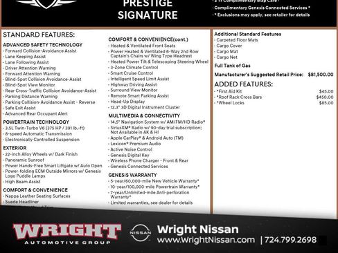 Used 2024 Genesis GV80 3.5T Prestige Signature AWD/4WD image 1