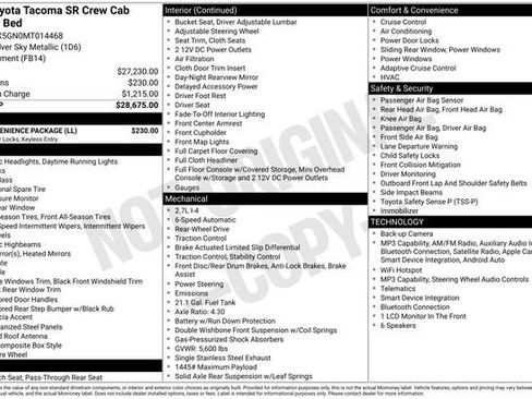 Used 2021 Toyota Tacoma SR w/ SR Convenience Package RWD image 2