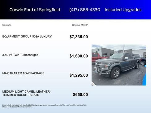 Used 2018 Ford F150 Lariat w/ Equipment Group 502A Luxury AWD/4WD image 5