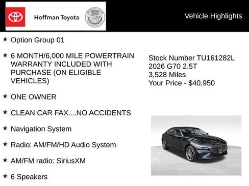 Used 2026 Genesis G70 2.5T AWD/4WD image 5