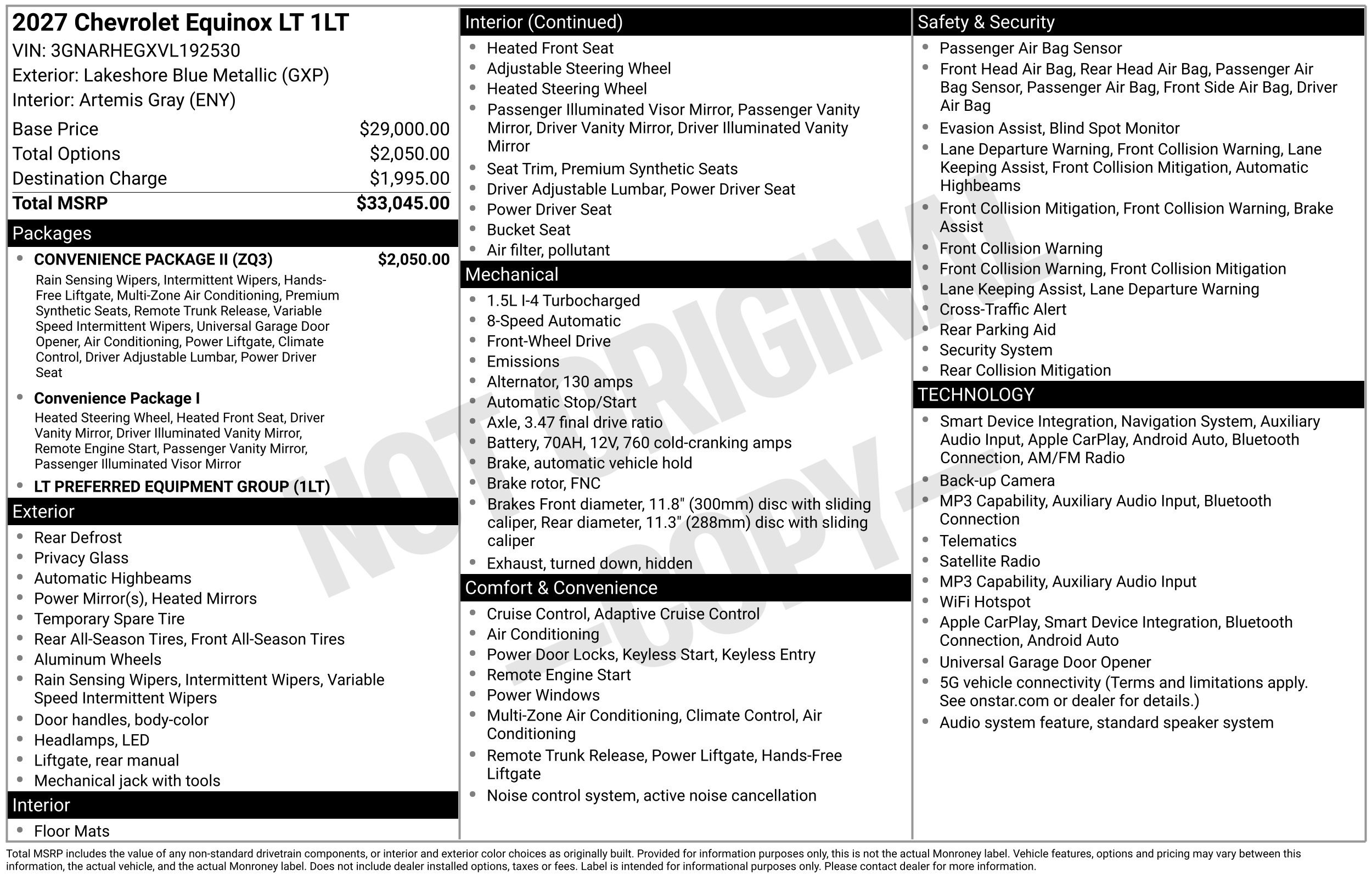 New 2027 Chevrolet Equinox LT w/ Convenience Package II FWD image 3