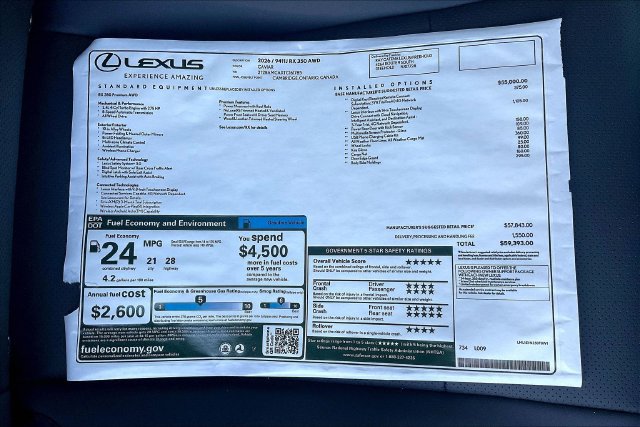 New 2026 Lexus RX 350 Premium w/ Accessory Package (2T) AWD/4WD image 14