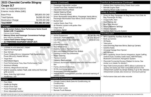 Used 2023 Chevrolet Corvette Stingray Preferred Cpe w/ 2LT RWD image 20