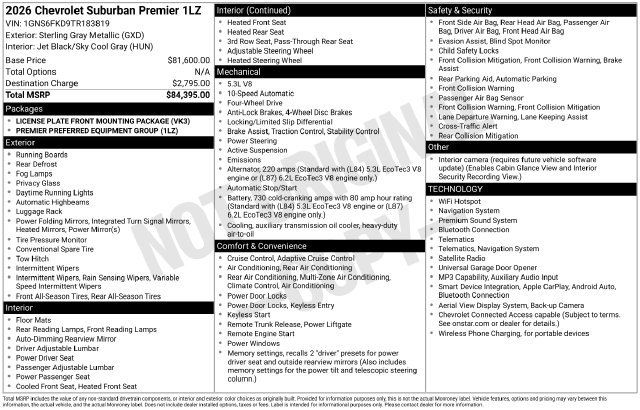 Used 2026 Chevrolet Suburban Premier AWD/4WD image 20