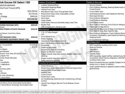 Used 2020 Buick Encore GX Select w/ Sport Touring Package