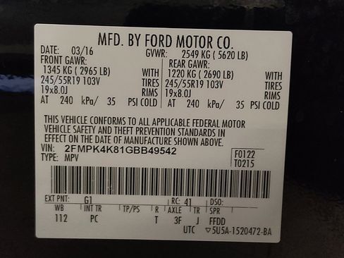 Used 2016 Ford Edge Titanium w/ Equipment Group 301A AWD/4WD image 33