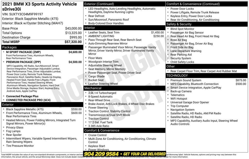 Used 2021 BMW X3 sDrive30i w/ M Sport Package RWD image 25