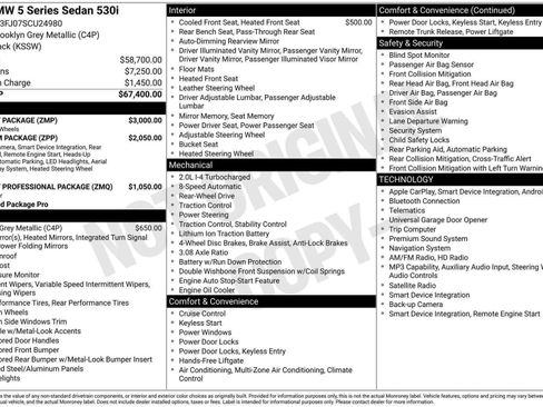 Used 2025 BMW 530i w/ M Sport Package RWD image 46