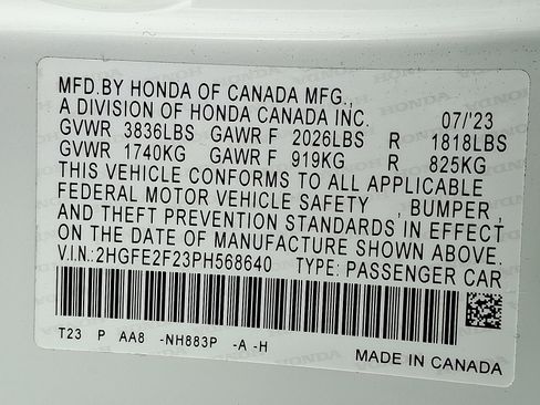 Certified 2023 Honda Civic LX image 3