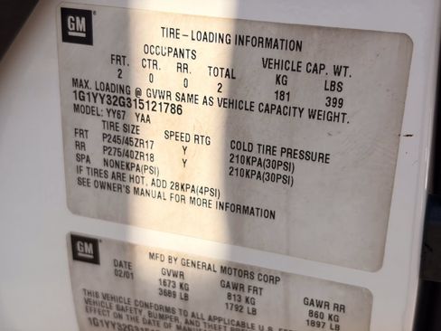 Used 2001 Chevrolet Corvette Convertible w/ Preferred Equipment Group2 RWD image 26