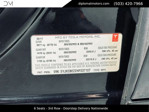 Used 2017 Tesla Model X 90D AWD/4WD image 50