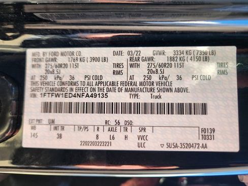 Used 2022 Ford F150 Platinum w/ Equipment Group 701A High image 30