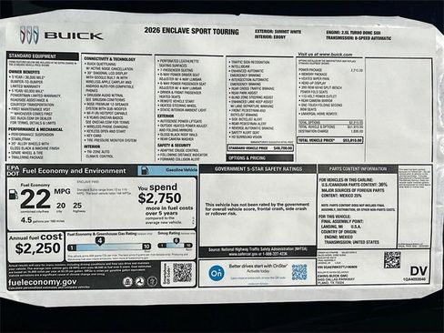 New 2026 Buick Enclave Sport Touring w/ Power Package image 21