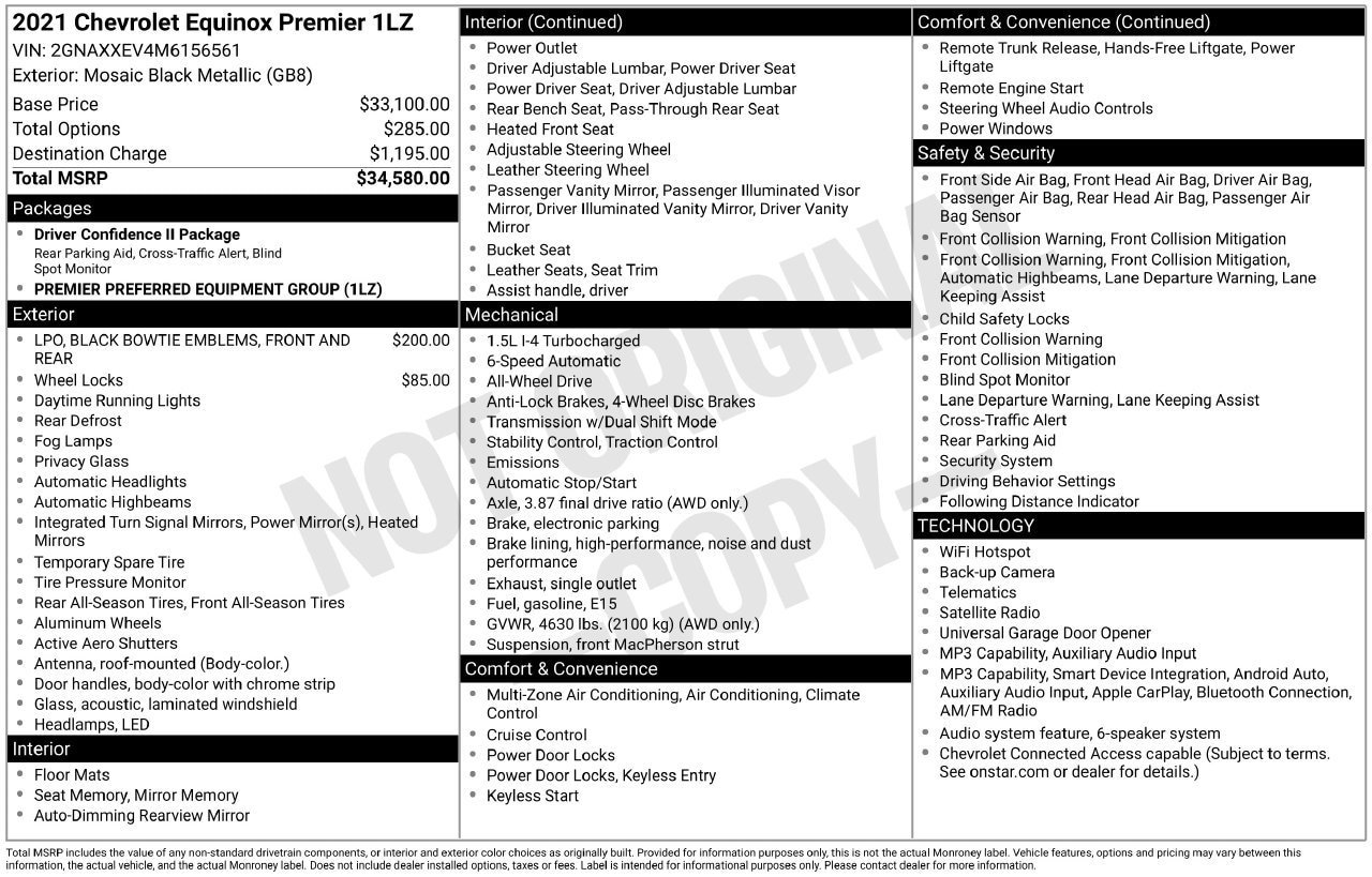 Used 2021 Chevrolet Equinox Premier AWD/4WD image 28
