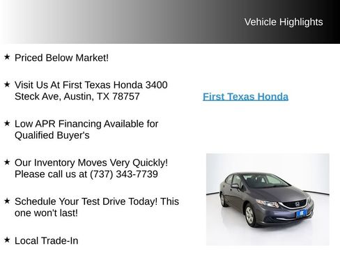 Used 2015 Honda Civic LX image 9