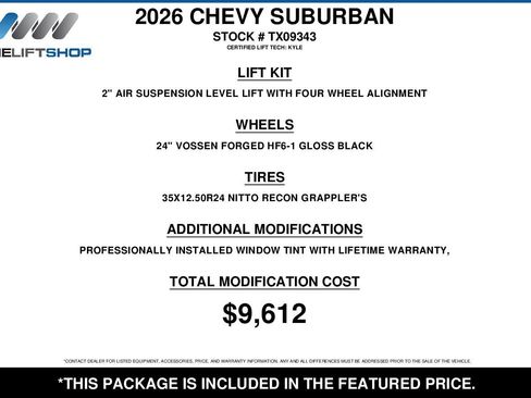 Used 2026 Chevrolet Suburban High Country AWD/4WD image 2