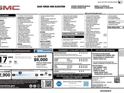 New 2026 GMC Yukon Elevation