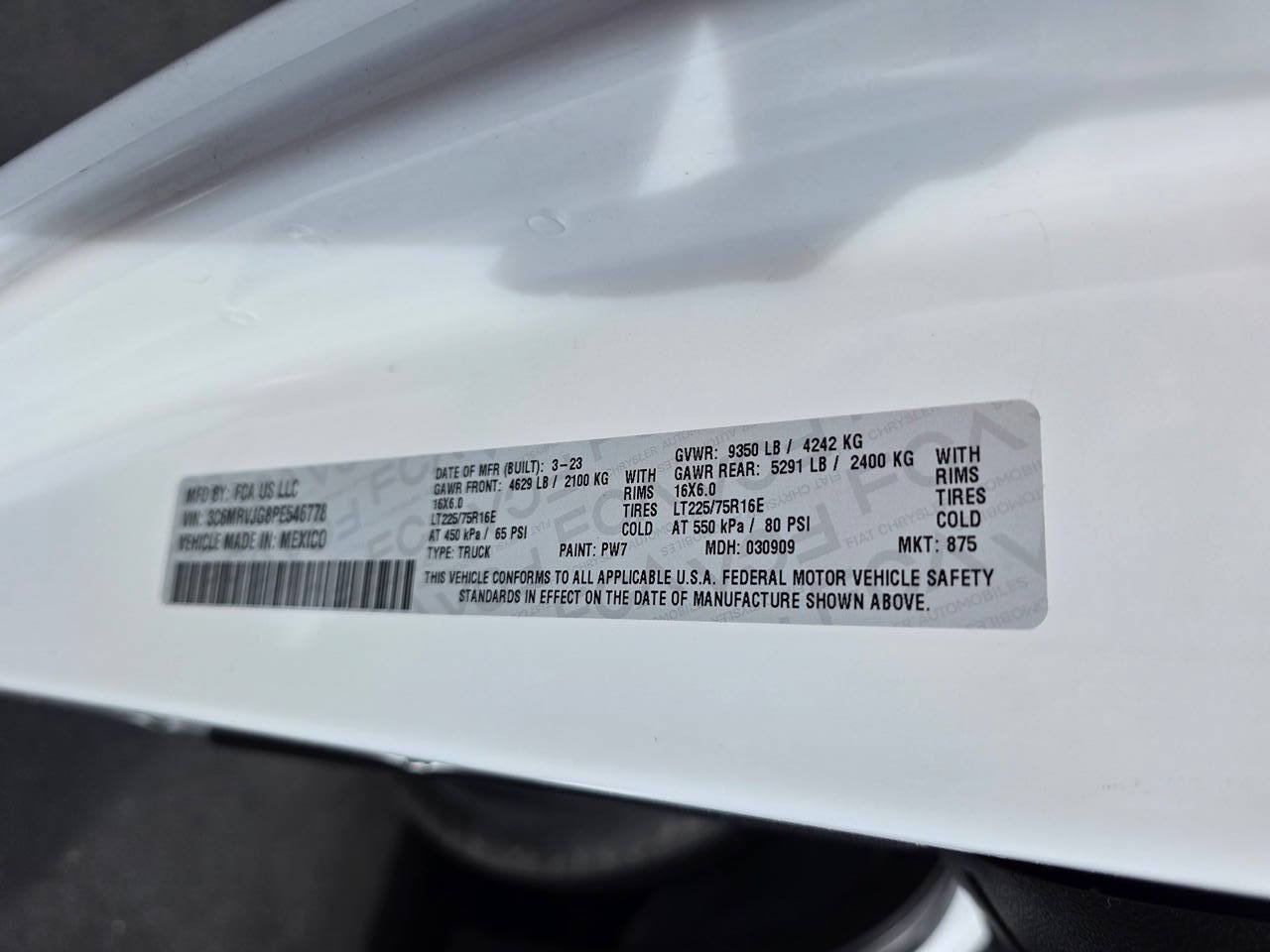 Used 2023 RAM ProMaster 3500 w/ Convenience Group FWD image 26