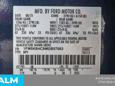 Used 2021 Ford Explorer Platinum w/ Equipment Group 601A AWD/4WD image 47